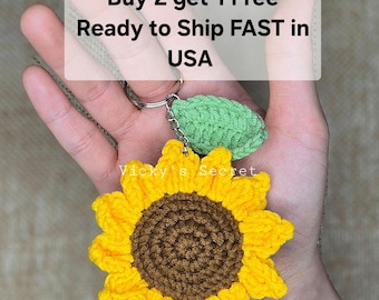 Crochet Sunflower Keychain: Handmade Charm