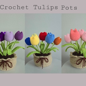 Gehaakte grote tulpenpotten