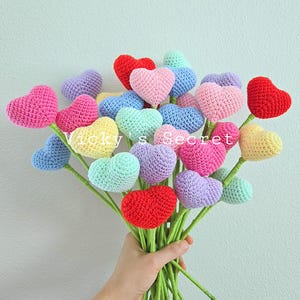 Handmade Crochet Hearts Multiple Colors, Great for gift