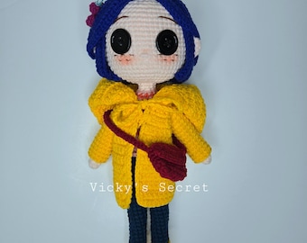 Finished Crochet Coraline Doll | Handmade | Ship FAST in USA!