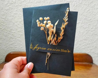 Carte "Joyeux anniversaire" | or et noir