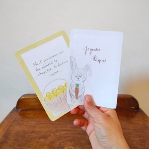 Cartes Pâques • lapin et œuf