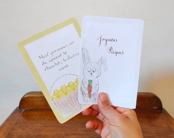 Cartes Pâques • lapin et œuf