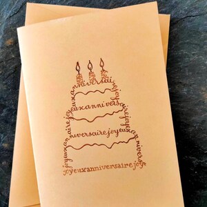Carte d'anniversaire calligramme 画像 5