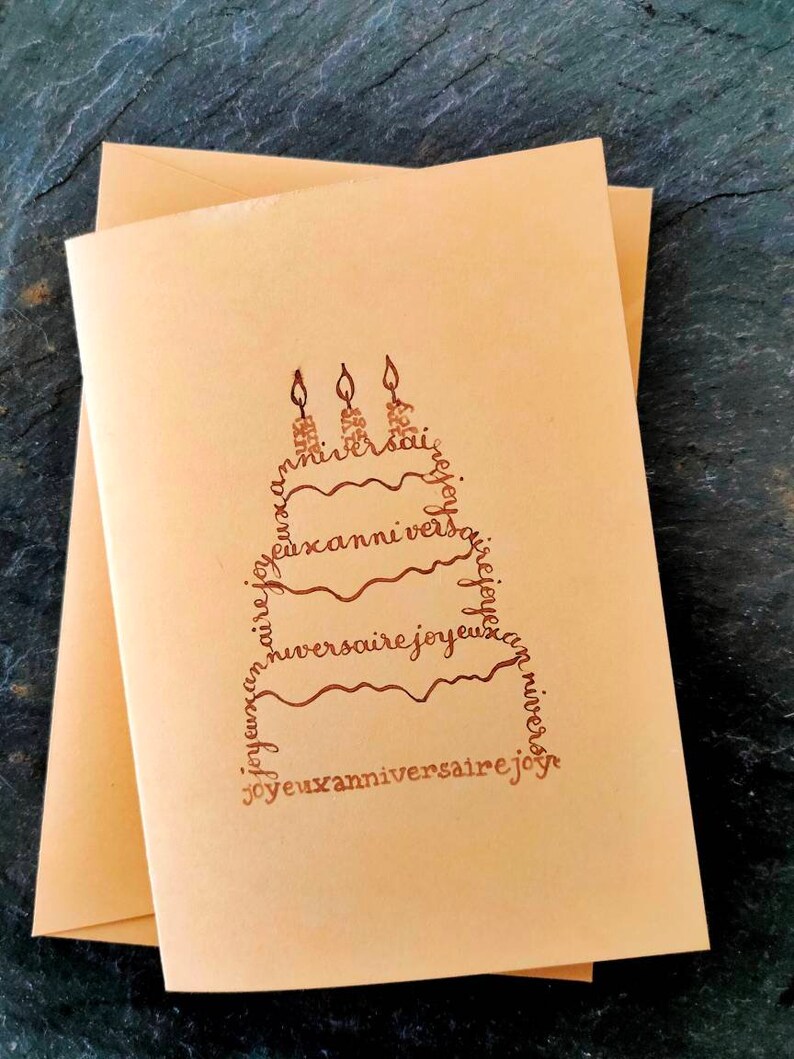 Carte d'anniversaire calligramme 画像 5