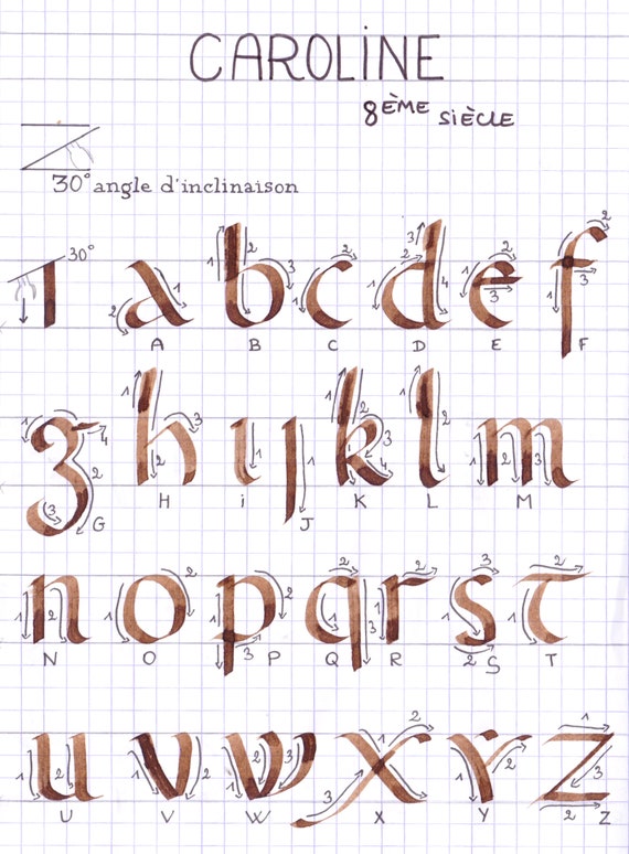 Cahier Calligraphie Ecriture Médiévale - Cahier calligraphie - Creavea