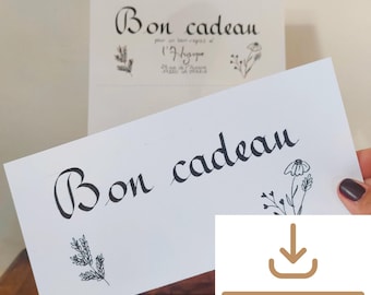 Bon cadeau à personnaliser - à télécharger