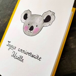 Cartão de feliz aniversário para crianças Koala