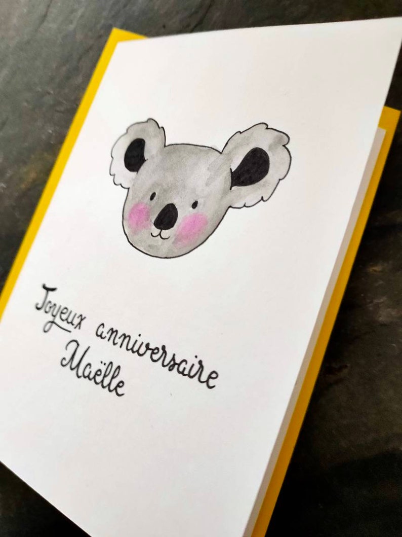 Cartão de feliz aniversário para crianças Koala