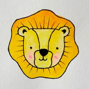 Cartão de feliz aniversário para crianças Lion
