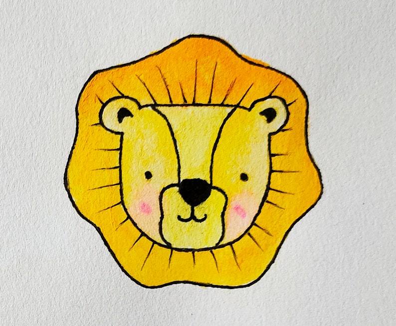 Cartão de feliz aniversário para crianças Lion