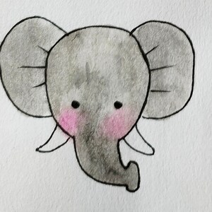 Cartão de feliz aniversário para crianças Eléphant