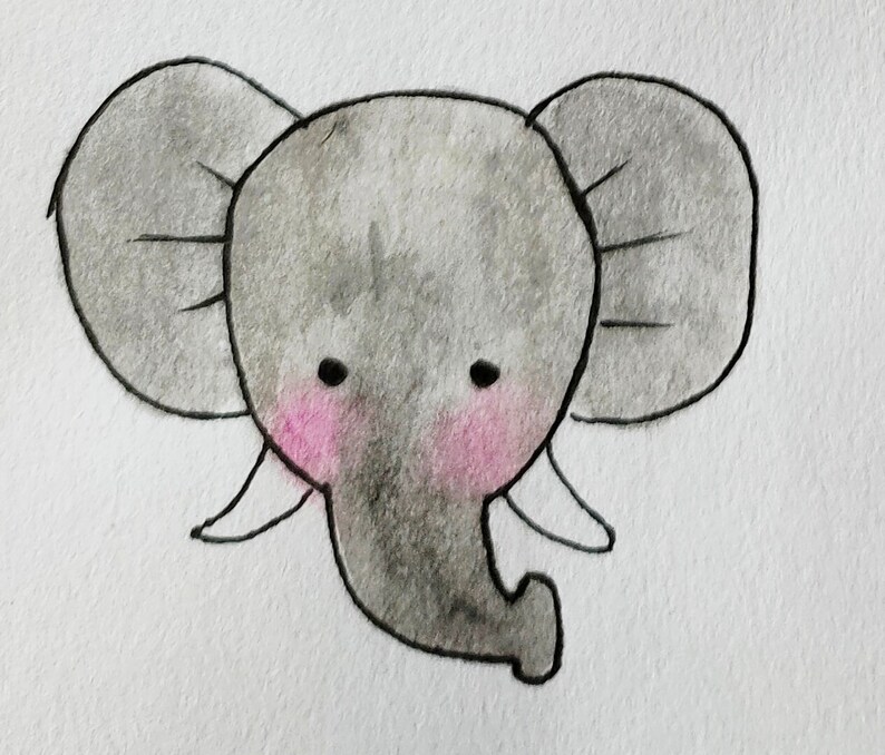 Cartão de feliz aniversário para crianças Eléphant