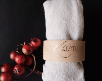 Customizable wooden napkin ring • Christmas & New Year