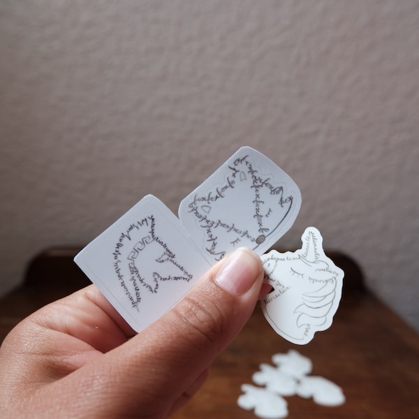 DESTOCKAGE - Stickers licorne, renard, spartiate | calligramme