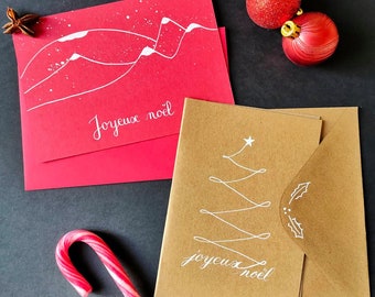 Cartes de noël calligraphiées