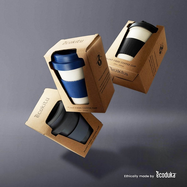 Sustainable Reusable Bamboo Coffee Cups | Great for Office, Birthdays, Sustainable Gifting | 6 Colours Available | Retail Packaging | Eco