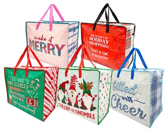 Jumbo PP Woven Christmas Storage Bag - Organise & Store Holiday Decorations with Ease! Large Storage Bags, Eco Laundry Bag with Zip Closure