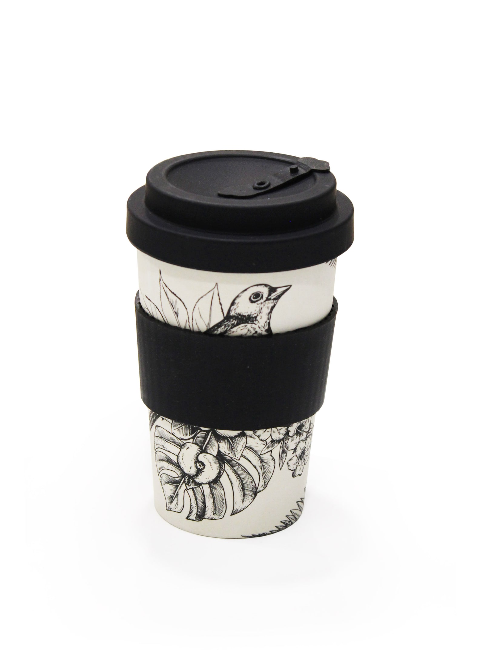 Ecofriendly Bamboo Travel Coffee Mug Bird Print Etsy UK
