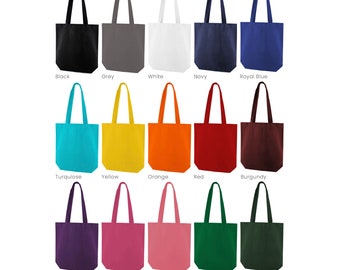 Ecoduka® 10oz Coloured Cotton Canvas Tote Bag | Shopping Bag in 15 Vibrant Colours | 320gsm Orange, Yellow, Purple, Red, Blue, Pink, Green