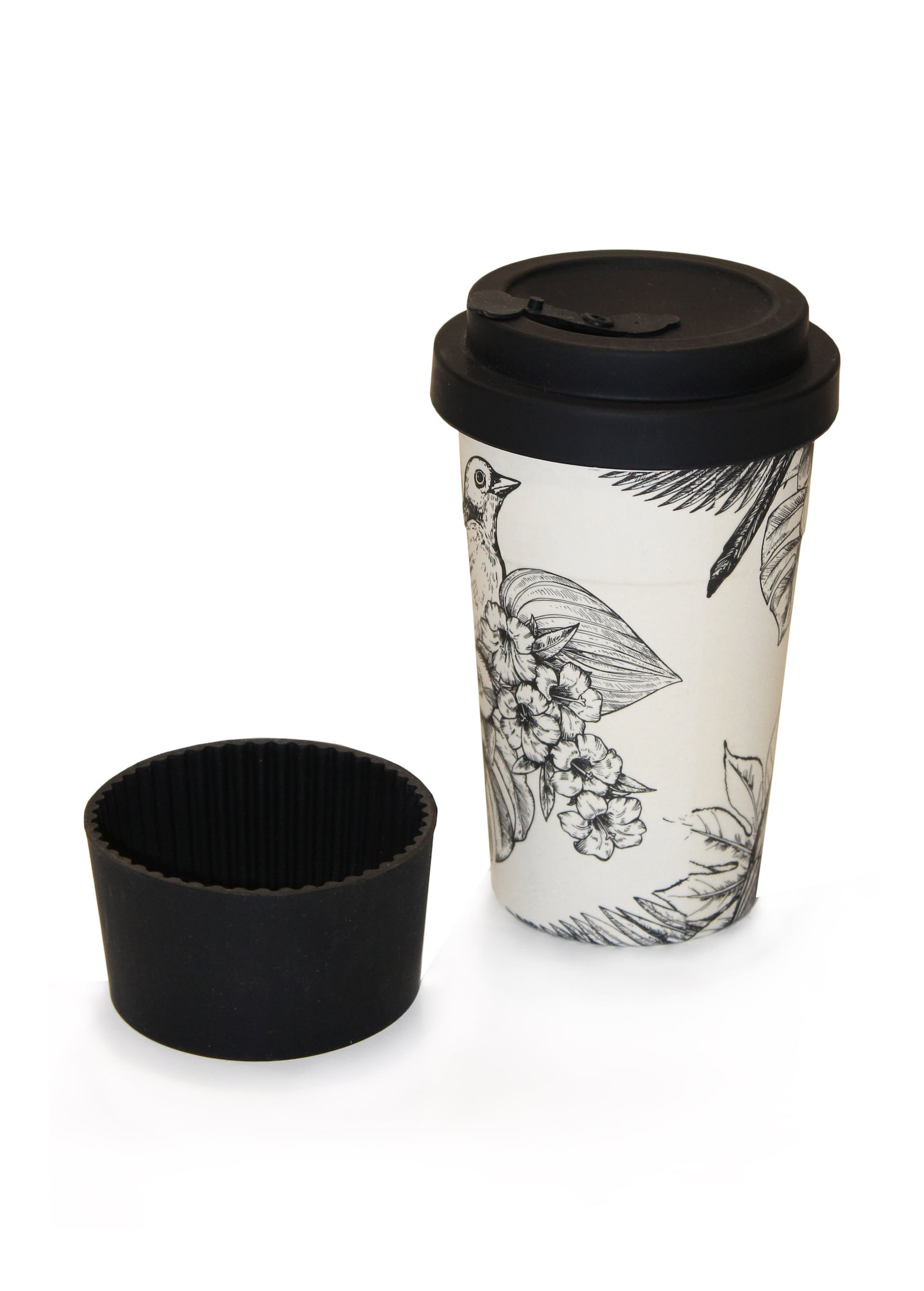 Ecofriendly Bamboo Travel Coffee Mug Bird Print Etsy UK