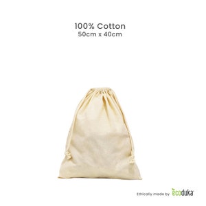 small cotton laundry bag