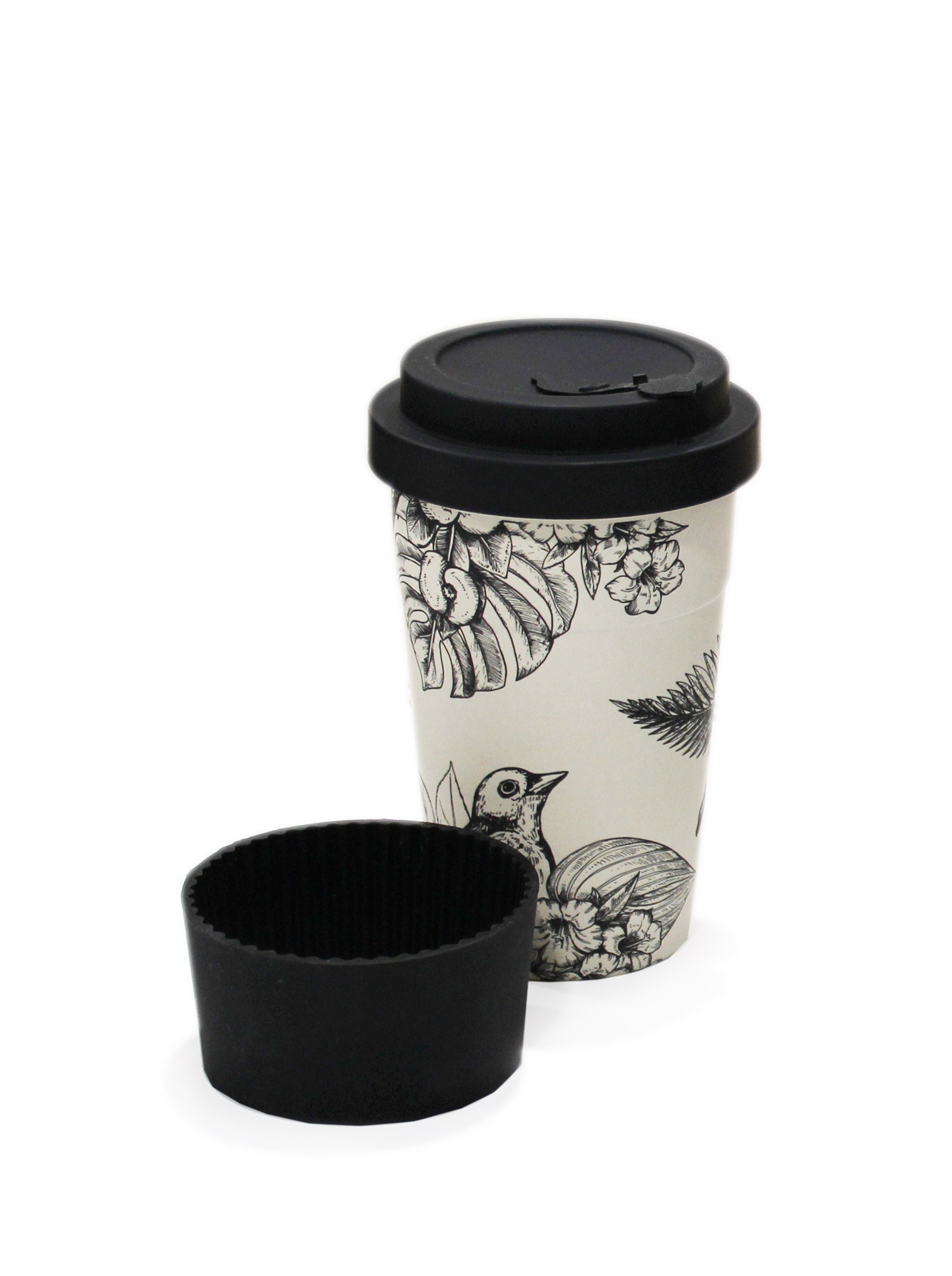 Ecofriendly Bamboo Travel Coffee Mug Bird Print Etsy UK
