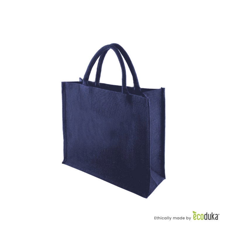 navy jute bag