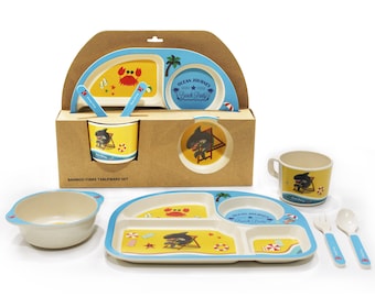 Eco-friendly Bamboo Child Dinner Tableware Set