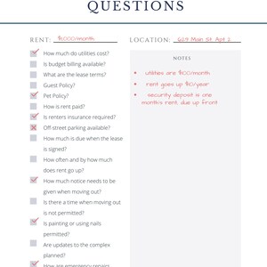 Apartment Hunting Questions Checklist image 3