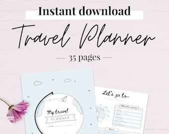 Itinerario di viaggio/Pianificatore di vacanze/Piano di viaggio/Lista di cose da fare/Avventura stampabile/Viaggi digitali/Diario delle avventure/Diario dei viaggiatori