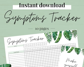 Tracker dei sintomi stampabile / Un pianificatore medico fiorito per la cura di sé utile per le malattie croniche / Si inserisce in un Happy Planner come un micro inserto