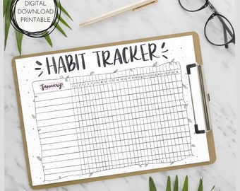 Habit Tracker stampabile, Bullet Journal Habit Tracker, Download digitale Habit Tracker, Habit Planner, Bullet Journal Inserts -