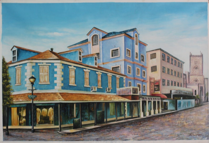 Original Oil Painting of Nassau Bahamas Looking up Etsy