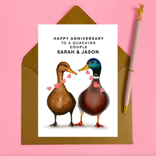 Ducks Anniversary Card | For a Special Couple, Friends, Wedding Anniversary, Daughter, Son, To Both of You, Family