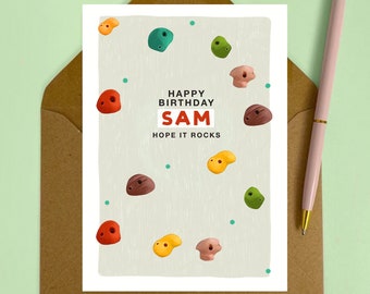 Personalised Rock Climbing Card | Any Name | Rock Wall, Hiking, Sports | For Brother, Boyfriend, Dad, Cousin, Son, Nephew