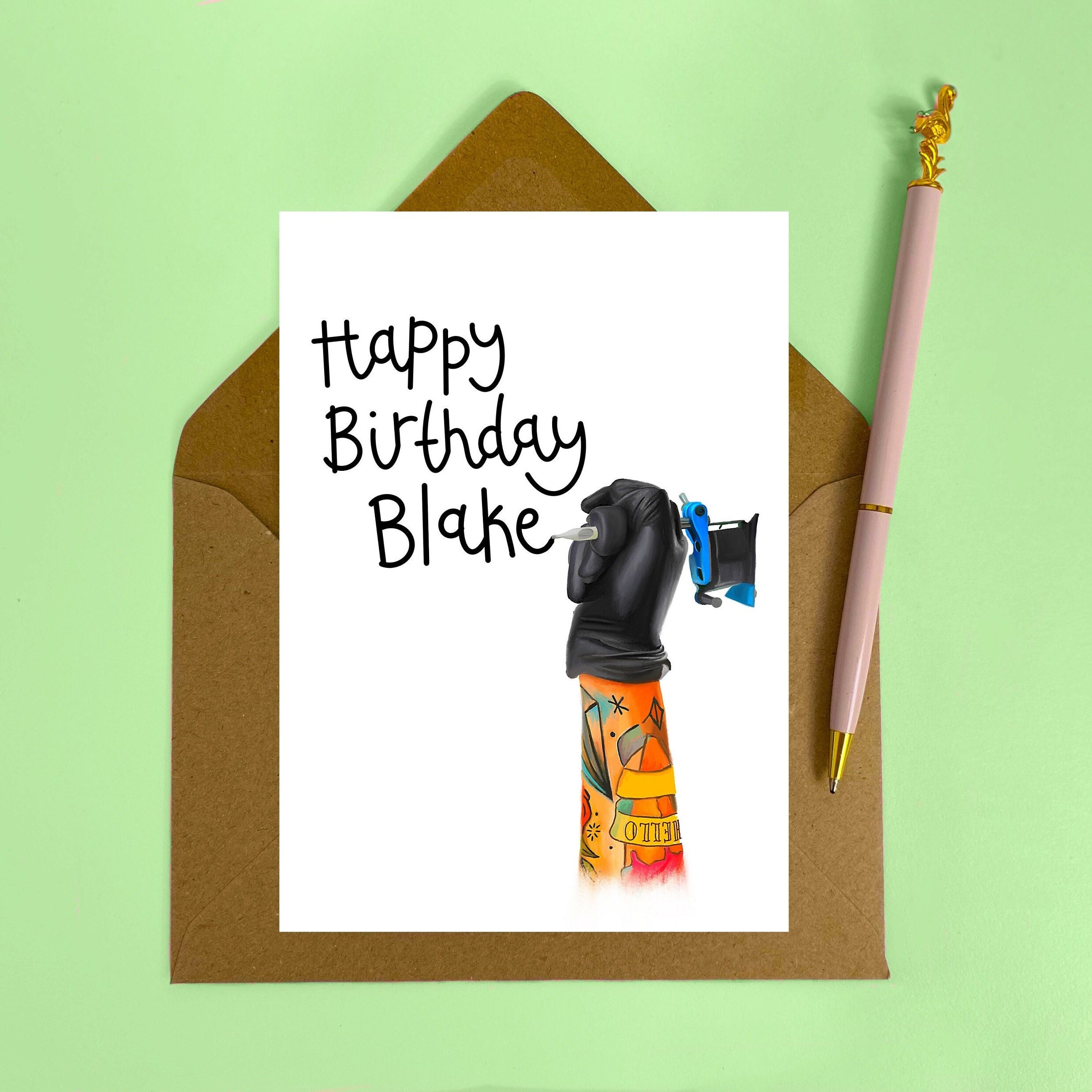 Personalised Tattoo Birthday Card Gift Voucher Card for Him - Etsy Finland