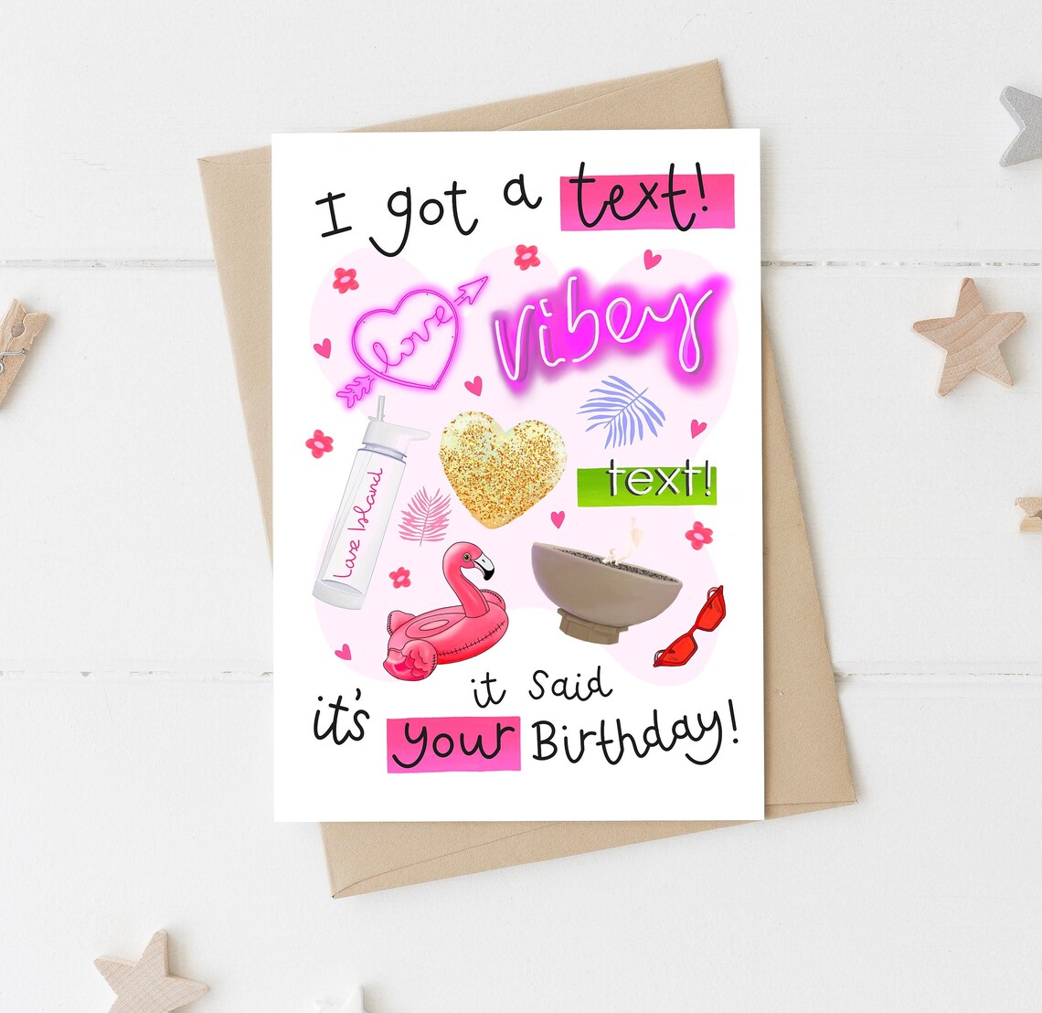 Love Island Birthday Card I Got a Text Birthday Card for - Etsy Australia