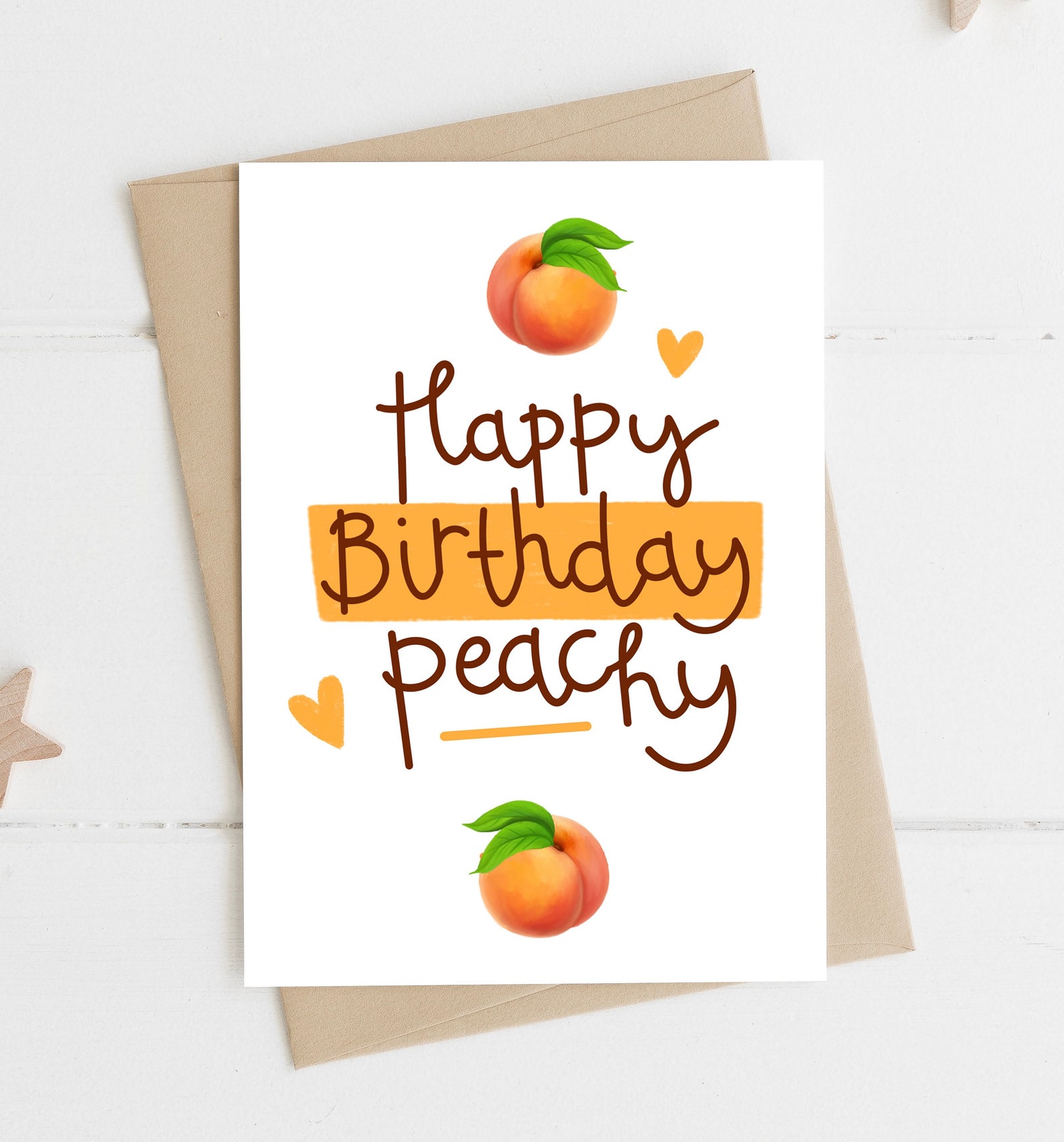 Peach Birthday Card Peachy Birthday Card Happy Birthday Etsy