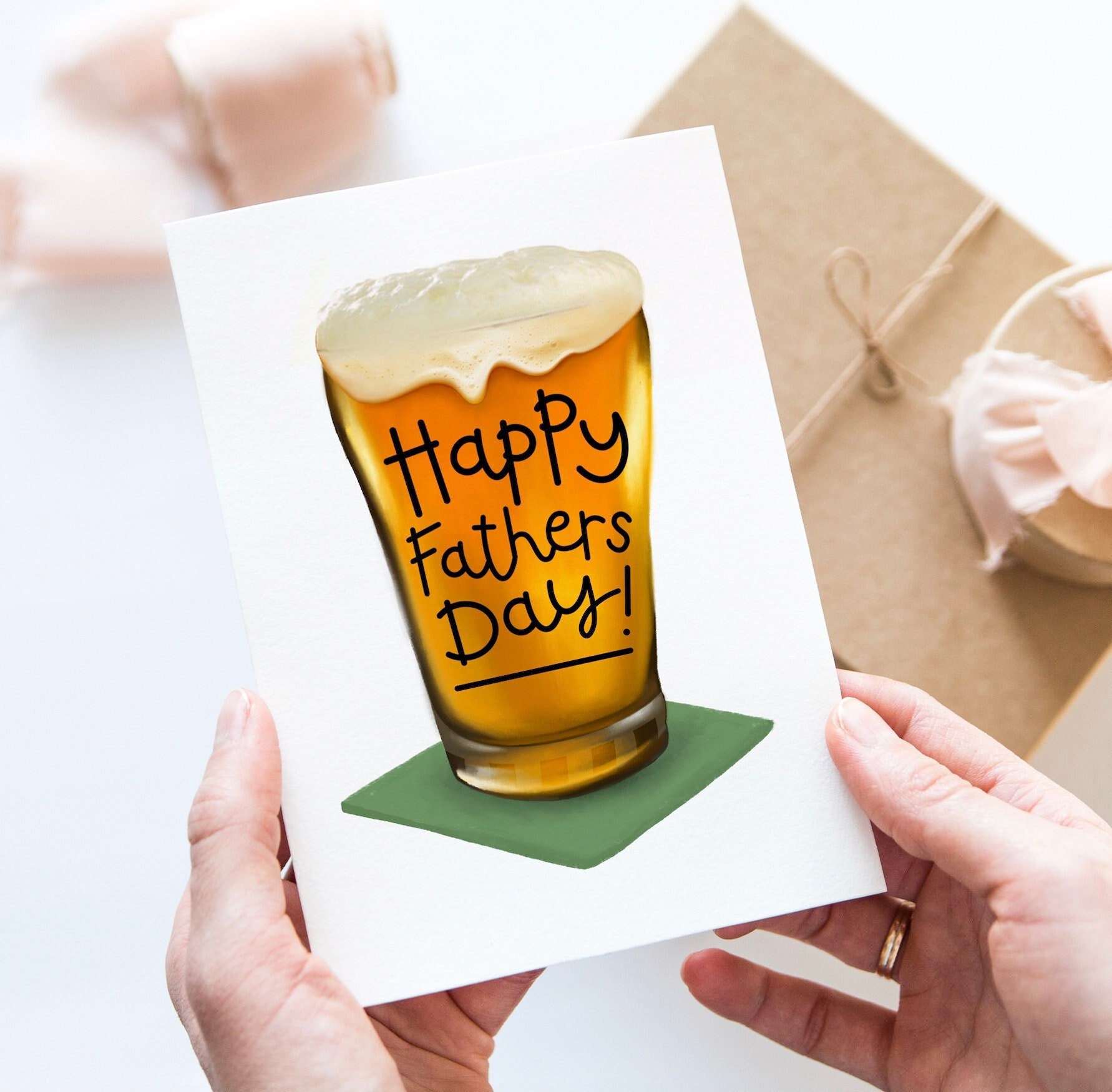 Fathers Day Beer Card Alcohol Drink Pint Glass Card for Him - Etsy Israel