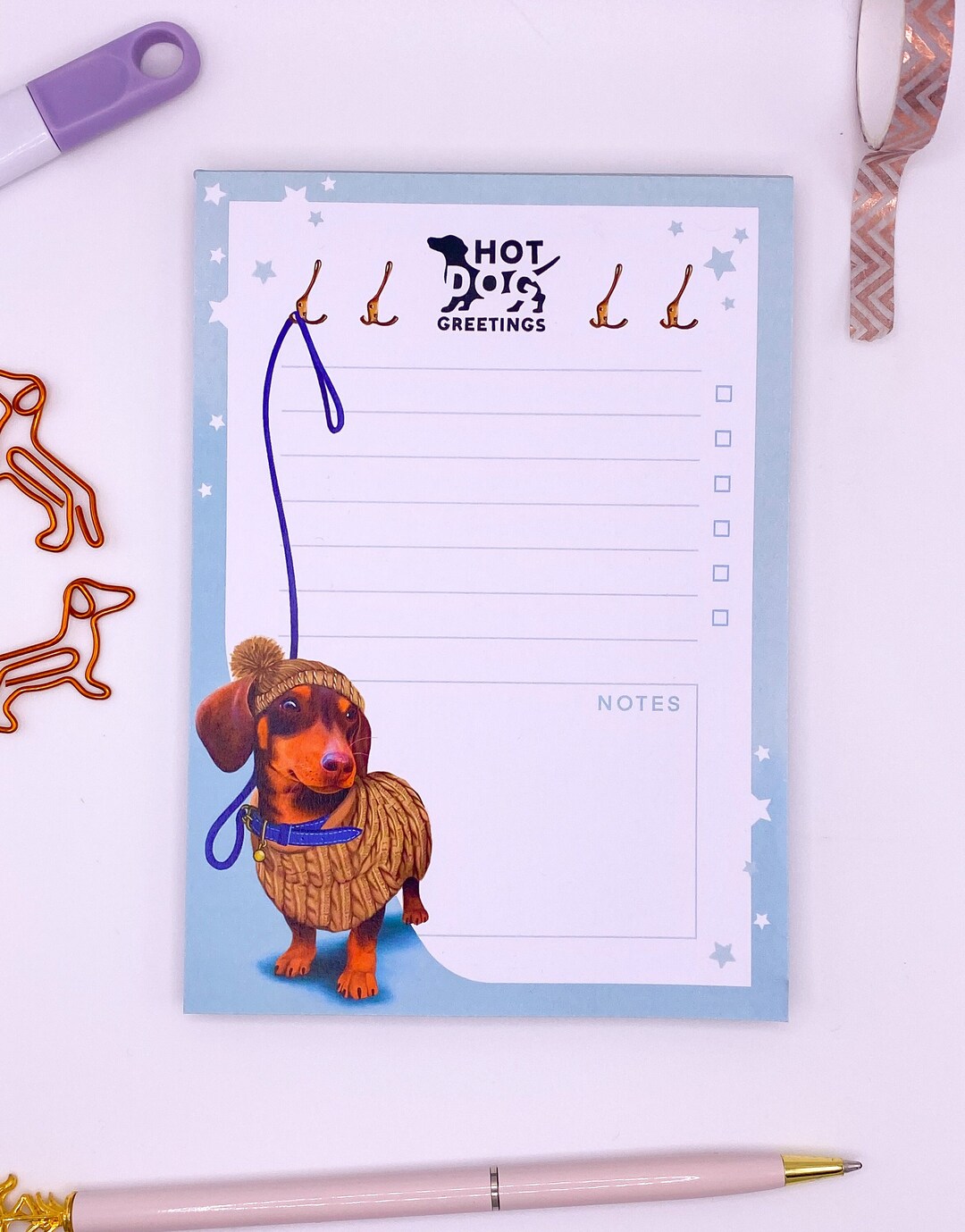Sausage Dog Notepad Dachshund Notebook Blue and Purple Gift - Etsy