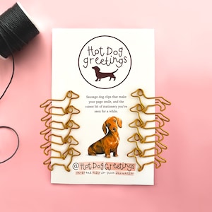 Sausage dog paper clips - 10 paper clips - dachshund paper clips - stationery - gift for her - sister, friend, pencil case - party bag