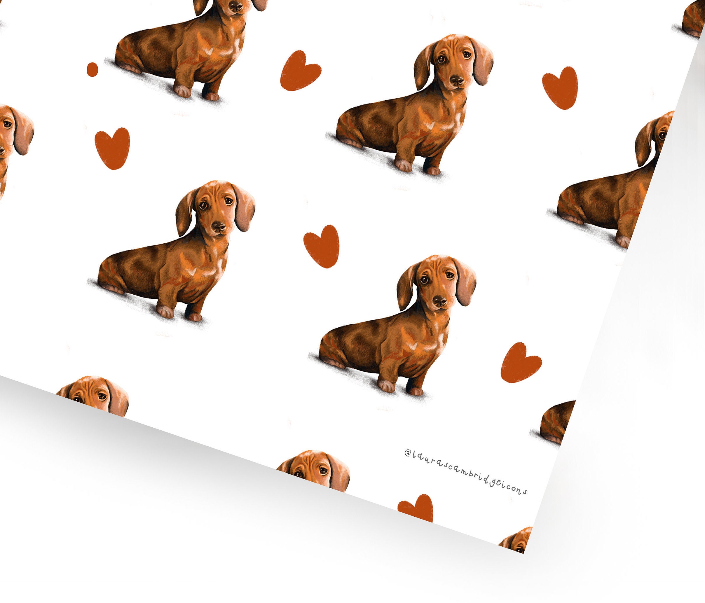 Sausage dog wrapping paper Dachshund wrapping paper love Etsy