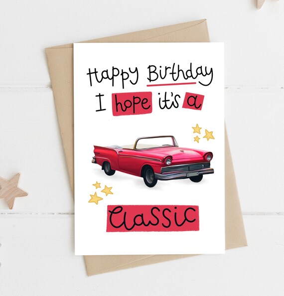 Mens Car Birthday Card Birthday Card for Him Mens Birthday | Etsy