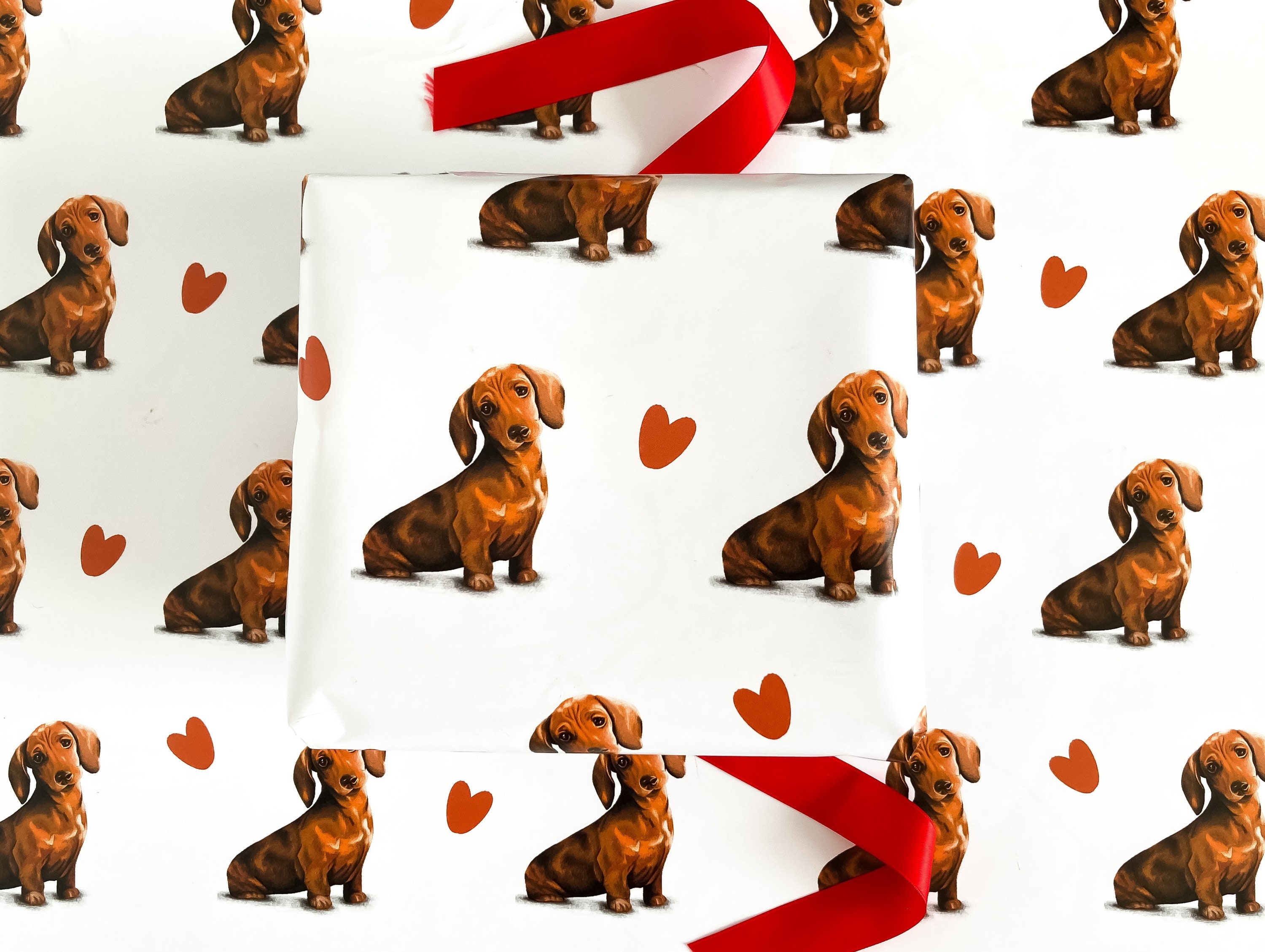 Sausage dog wrapping paper Dachshund wrapping paper love Etsy