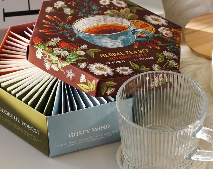 Autumn Taste Tea Set: Natural Herbal Tea Gift Box of 6 flavors