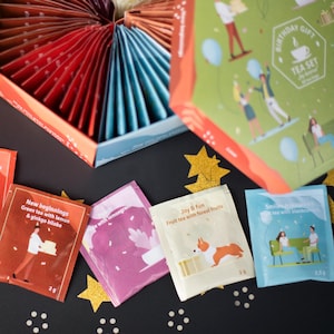 Birthday Gift Tea Set: 60 Herbal & Fruit Tea Bags Sampler by Acorus