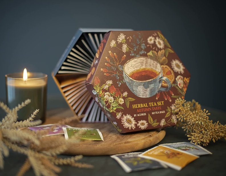 Autumn Taste Tea Set by ACORUS Natural Tea Hamper Box Gift | Etsy