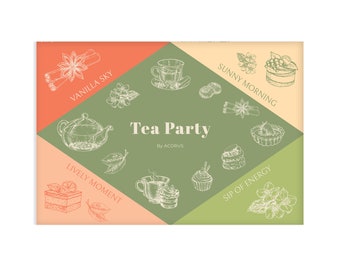 ACORUS | Tea Party Set - Natural Tea Selection | 6 Different Flavors (40 tea bags) |Tea Party Favor, All Natural Tea, Tea Party Gift Bags