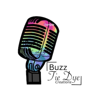 Microphone clipart with black border, PNG graphic, Rainbow microphone clipart & PNG graphic - Instant Download, Digital Image